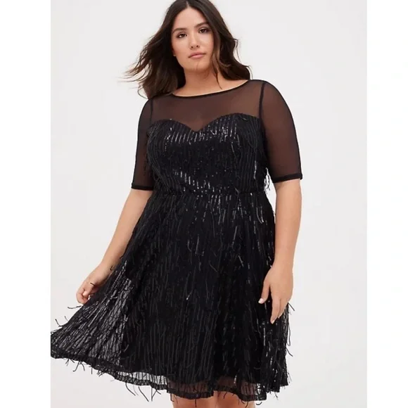 torrid black sequin dress Plus Size - Special Occasion Black Sequin Skater Dress